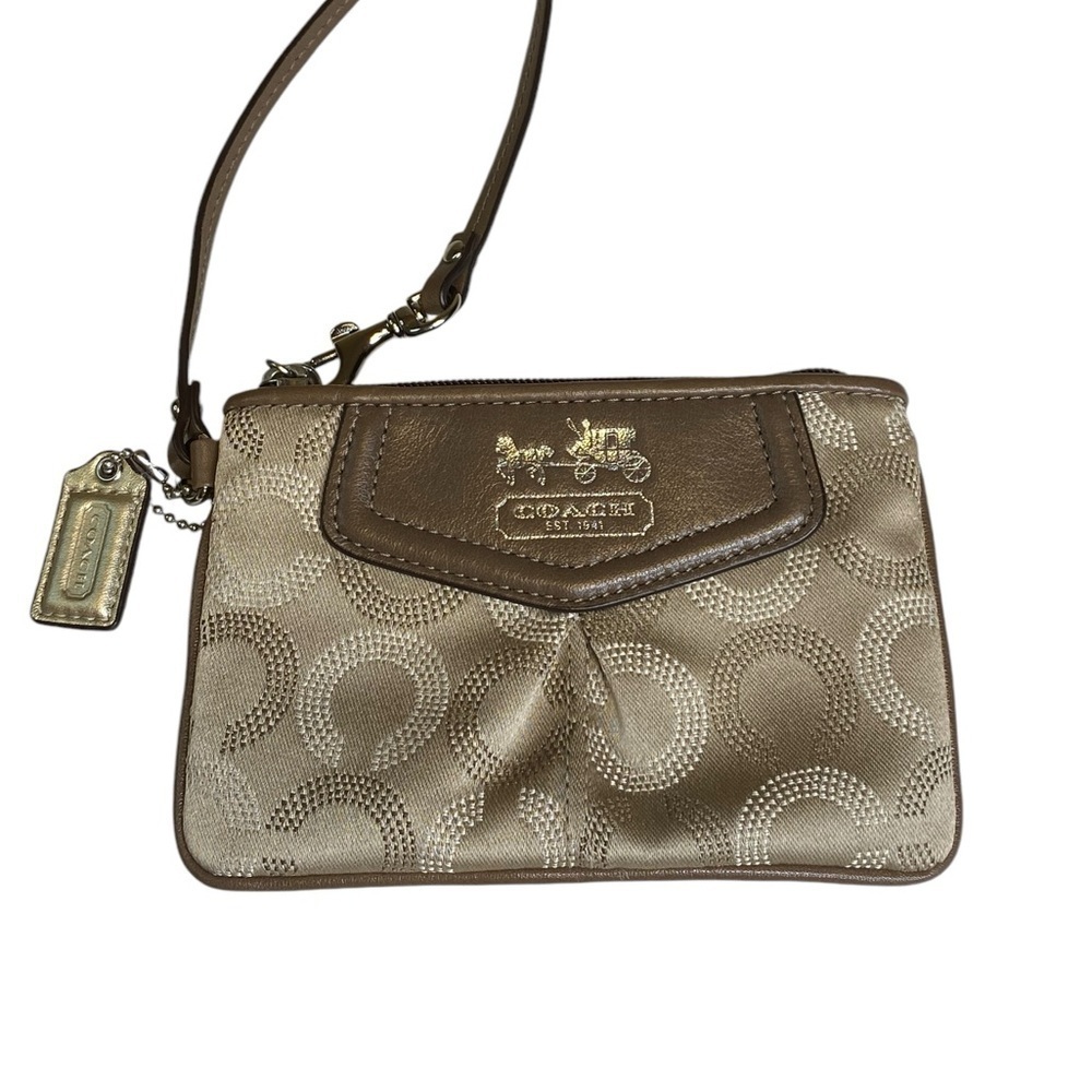 Coach Signature Full Zip Wristlet Clutch
